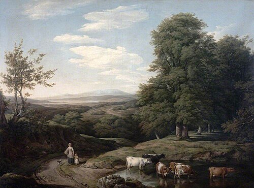 Landscape with Wooded Scene and Cattle, , Thomas Barker