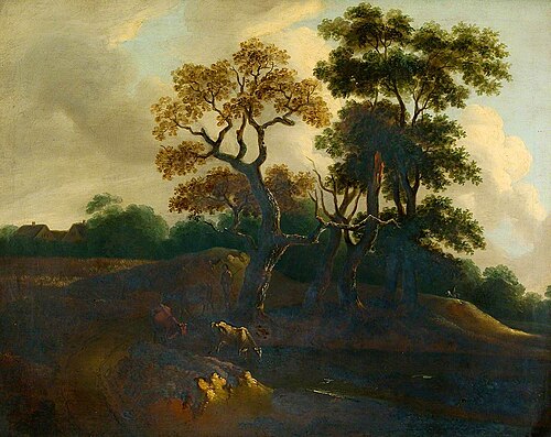 Landscape and Cattle at a Pool, , Thomas Barker