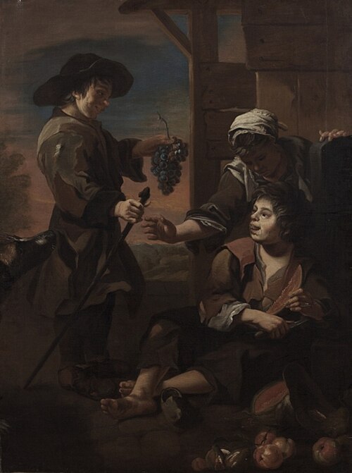 Boys with Grapes (after Bartolomé Esteban Murillo), , Thomas Barker