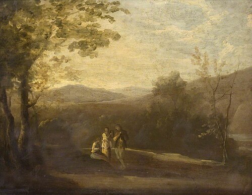 Landscape with Three Figures, , Thomas Barker