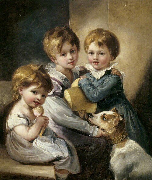Mary Elizabeth Elton (1816-1840),  Jane Octavia Elton, later Mrs William Brookfield (1821-1896) and , 1823, Thomas Barker