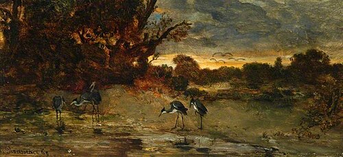 The Heron's Pool, 1869, Philippe Rousseau