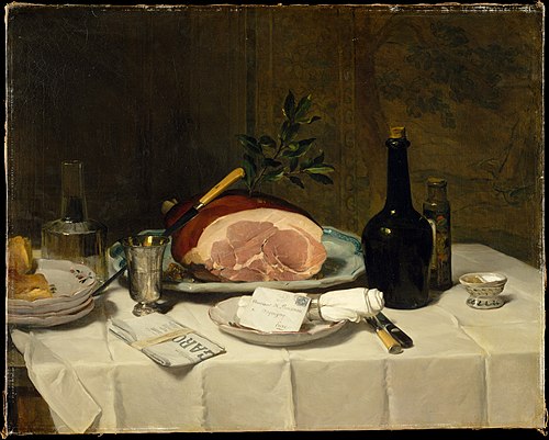 Still Life with Ham, 1870, Philippe Rousseau