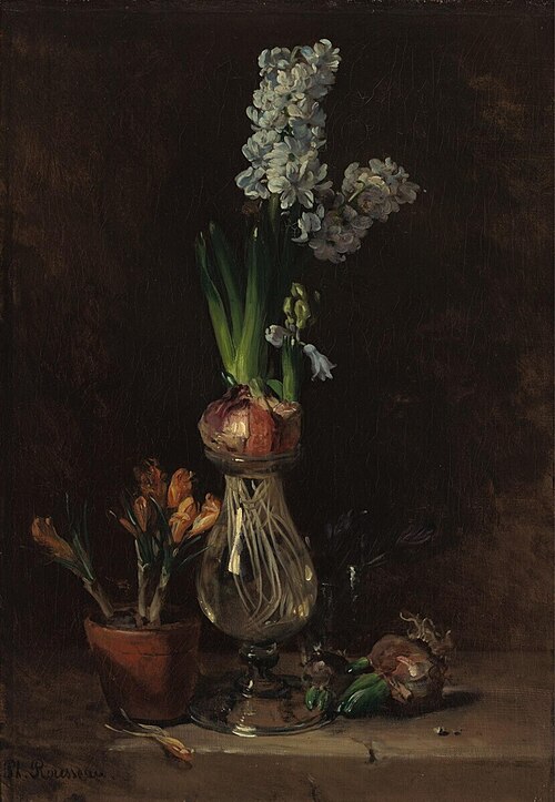 Still Life with Hyacinth, 1850, Philippe Rousseau