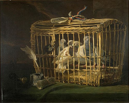 Mand met postduiven, 1870, Philippe Rousseau