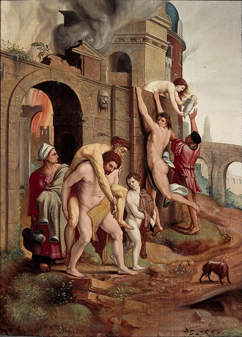 The Troy Fire, 1550, Lambert Zutman dit Suavius