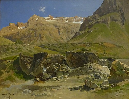 Rochers à La Bérarde. Etude, 1883, Laurent Guétal