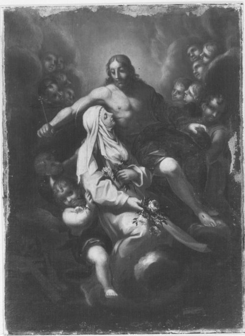 Die hl. Rosalie küsst die Seitenwunde des Erlösers, 1662, Lazzaro Baldi