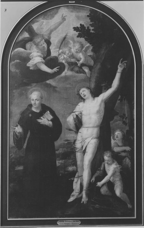 Die hll. Sebastian und Nikolaus von Tolentin, 1582, Christoph Schwarz