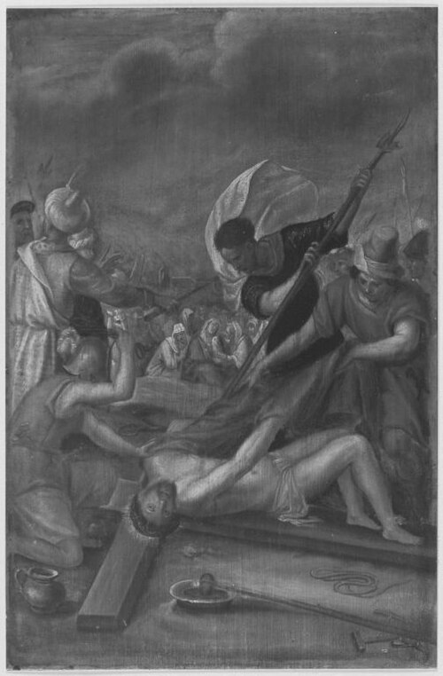 Kreuzanheftung Christi (Kopie nach), 1568, Christoph Schwarz