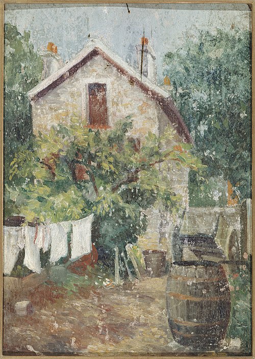 Cour de maison avec linge séchant, 1900, Eugène Atget