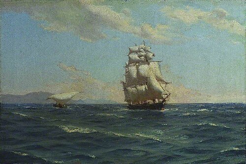 Off the Canaries (British Cruiser 'Auxiliary Steam'), 1892, Thomas Somerscales