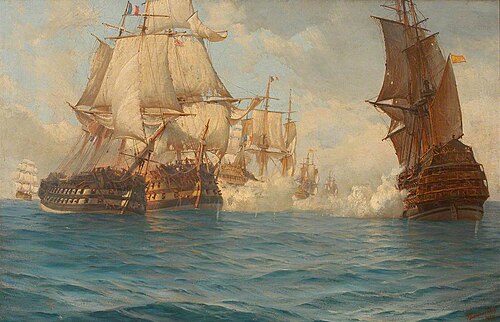 The Battle of Trafalgar, 21 October 1805, 1894, Thomas Somerscales