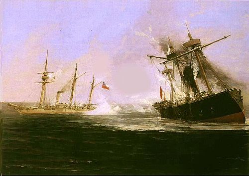 The Sea Battle of Punta Gruesa, 1900, Thomas Somerscales
