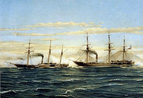 The Naval Battle of Papudo, 1900, Thomas Somerscales
