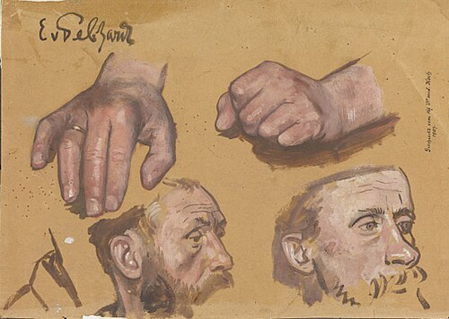 Etüüd näost ja kätest, 1907, Eduard Gebhardt
