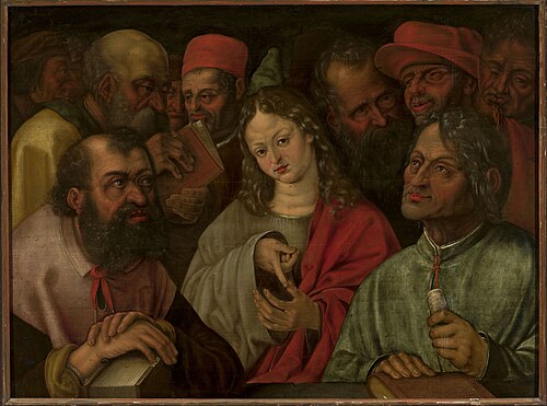 Le Christ parmi les docteurs., 1600, Hans Hoffmann