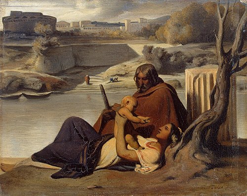 Resting on the Banks of the Tiber, 1840, Paul Delaroche