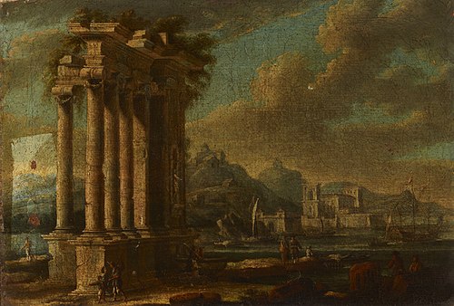 Maritime Landscape with Ruins, , Leonardo Coccorante