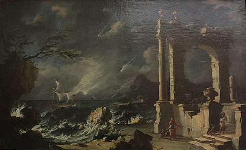 Ruines au bord de la mer. Effet d'orage (MG 878), 1800, Leonardo Coccorante