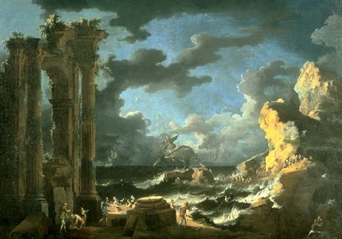 Port d'Ostie pendant une tempête, 1740, Leonardo Coccorante