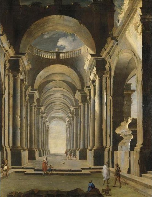 Architecture with Figures, 1750, Leonardo Coccorante