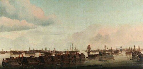 French Prizes in the Harbour, 1800, Ambroise Louis Garneray