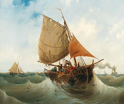 Fishing by the Coast, 1838, Ambroise Louis Garneray