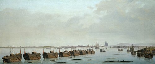 Prison hulks in Portsmouth Harbour, 1810, Ambroise Louis Garneray