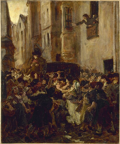 Arrestation de Charlotte Corday, après le meurtre de Marat, 1853, Alfred Dehodencq