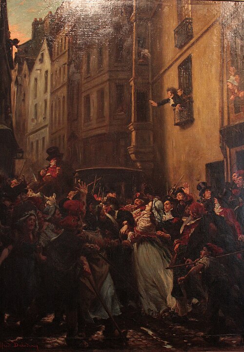 L'Arrestation de Charlotte Corday après le meurtre de Marat, 1853, Alfred Dehodencq