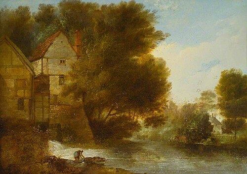 The Abbey Mill, Shrewsbury, Shropshire, 1792, John Webber