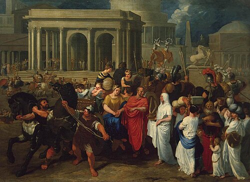 Lucius Albinus Giving his Carriage to Vestals, 1649, Bertholet Flémal