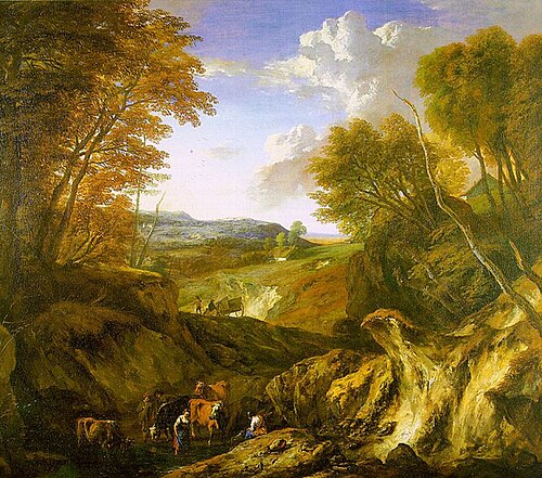 Forested landscape, 1700, Cornelis Huysmans