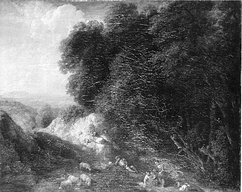 Hügellandschaft mit Hirtenidyll, 1687, Cornelis Huysmans