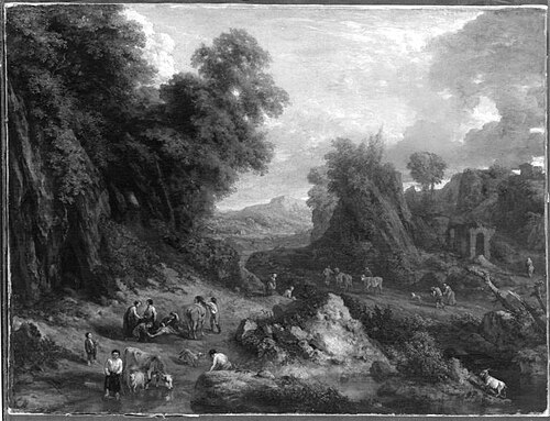 Waldige Hügellandschaft, 1700, Cornelis Huysmans