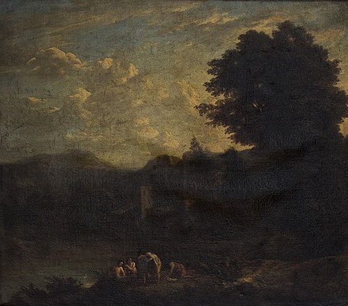 Landschaft mit See, 1687, Cornelis Huysmans