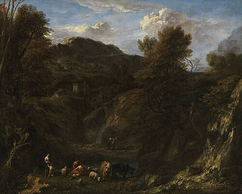 Landschaft mit Hirten und Herde, 1687, Cornelis Huysmans