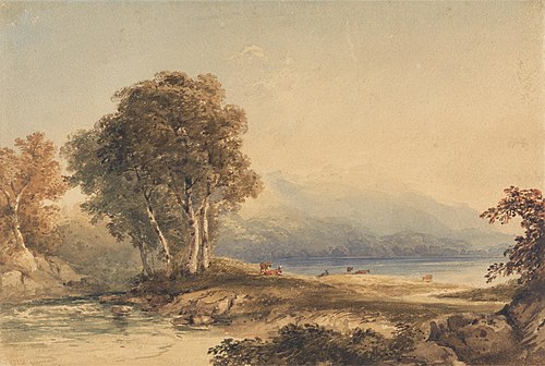 Mountainous Landscape with Lake and Stream, 1836, Copley Fielding