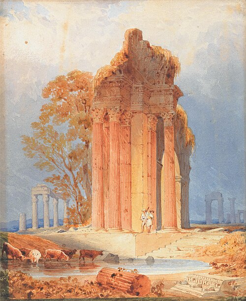 Cattle Watering by Corinthian Columns, , Copley Fielding