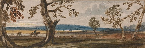 Landscape Near Newmarket, Suffolk, 1812, Copley Fielding