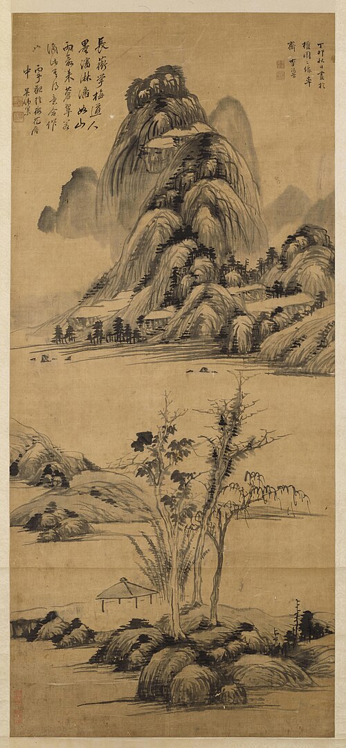 李流芳檀园墨戏图轴, 1627, Li Liufang