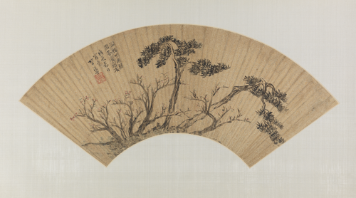 李流芳画松扇面, , Li Liufang
