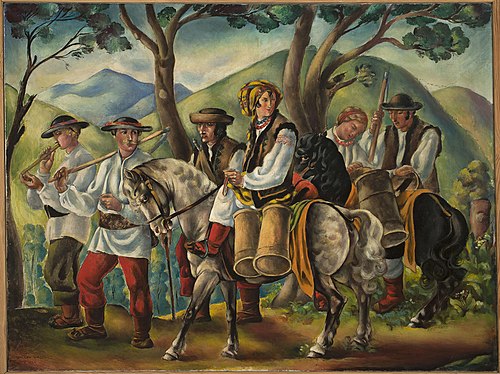 Hutsuls on their way, 1924, Wacław Wąsowicz