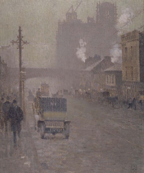 Oxford Road, Manchester in 1910., 1910, Pierre Adolphe Valette