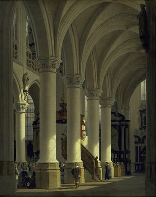 Kirken i St. Sablon i Bruxelles, 1853, Heinrich Hansen