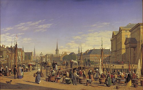 Udsigt fra Gammel Strand mod Christiansborg, 1868, Heinrich Hansen