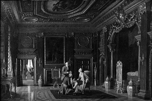 Gustav III's soveværelse på Drottningholm, 1882, Heinrich Hansen