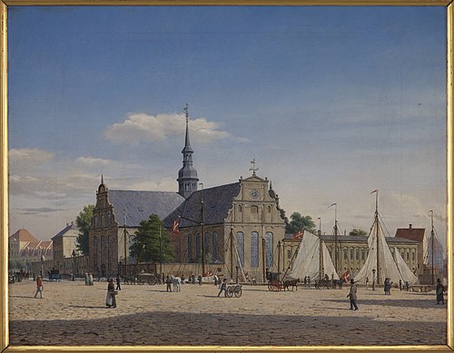Parti ved Holmens Kirke, 1863, Heinrich Hansen
