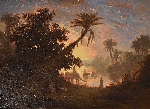 Chameaux le soir dans la clairière, 1900, Charles-Théodore Frère